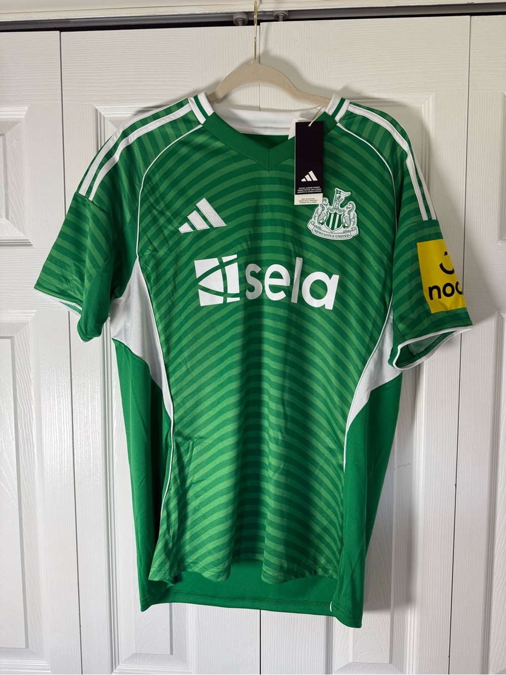 Adidas Newcastle United FC 25/26 Away Green White Soccer Jersey Men’s Size L NWT
